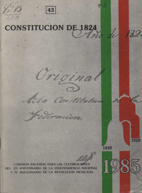 SERIE DE CUADERNOS CONMEMORATIVOS. CONSTITUCION DE 1824. 43