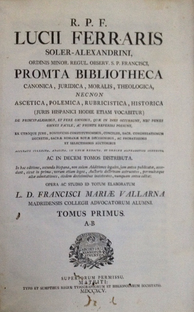 R. P. F. LUCII FERRARIS. SOLER - ALEXANDRINI