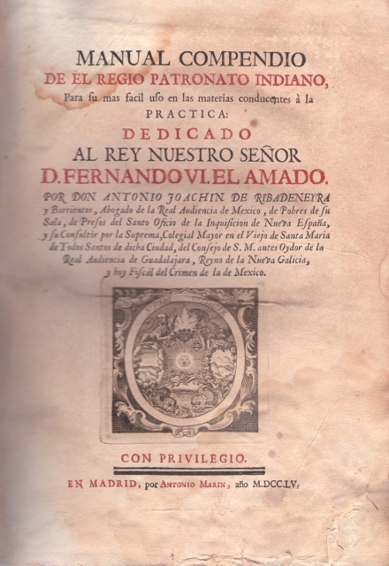MANUAL COMPENDIO DE EL REGIO PATRONATO INDIANO